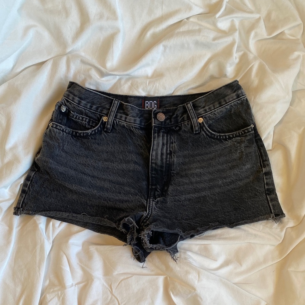 bdg dark grey denim shorts